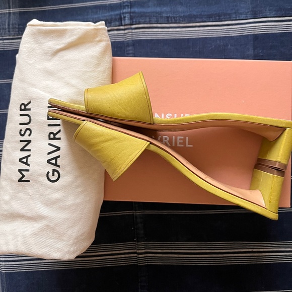 Mansur Gavriel Low Mule Leather Sandals - Picture 3 of 6